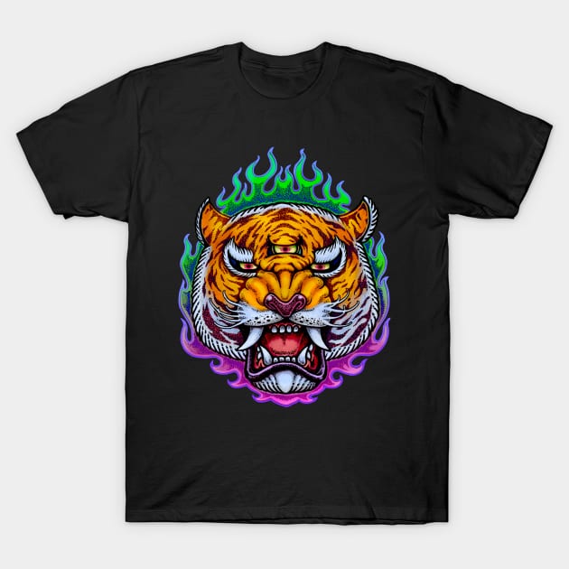 Third Eye Tiger T-Shirt by Villainmazk